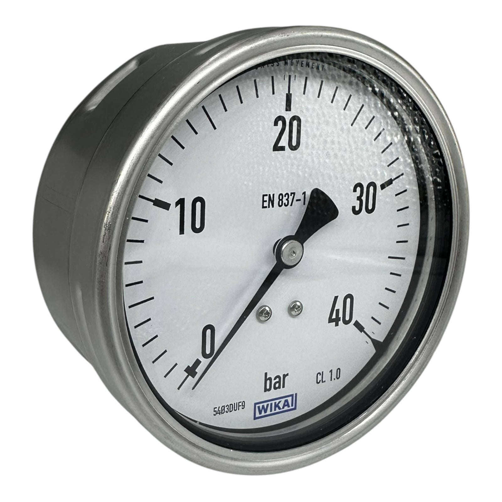 WIKA Manometer 212.20.100 40 bar G1/2B hinten exzentrisch 100mm Druckmesser
