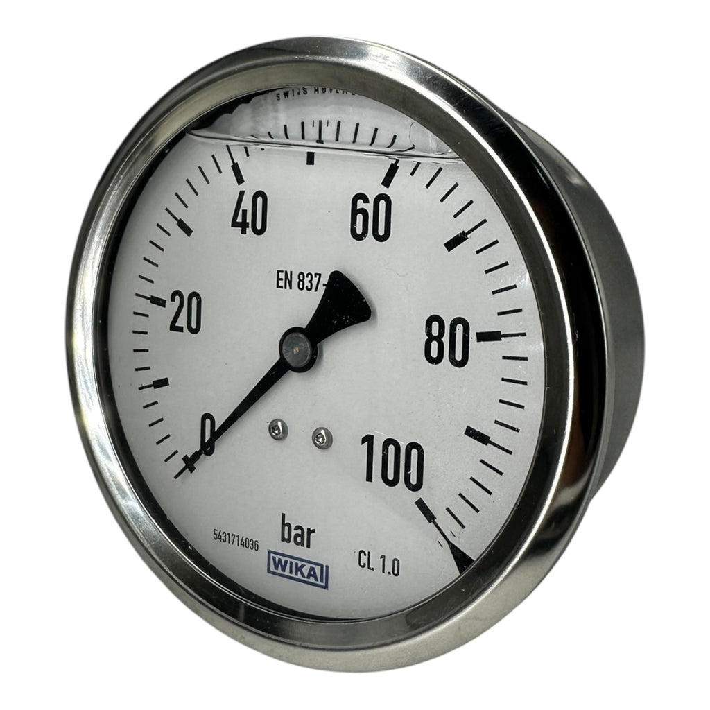WIKA Manometer 213.53.100 100 bar G1/2B hinten exzentrisch 100mm Druckmesser