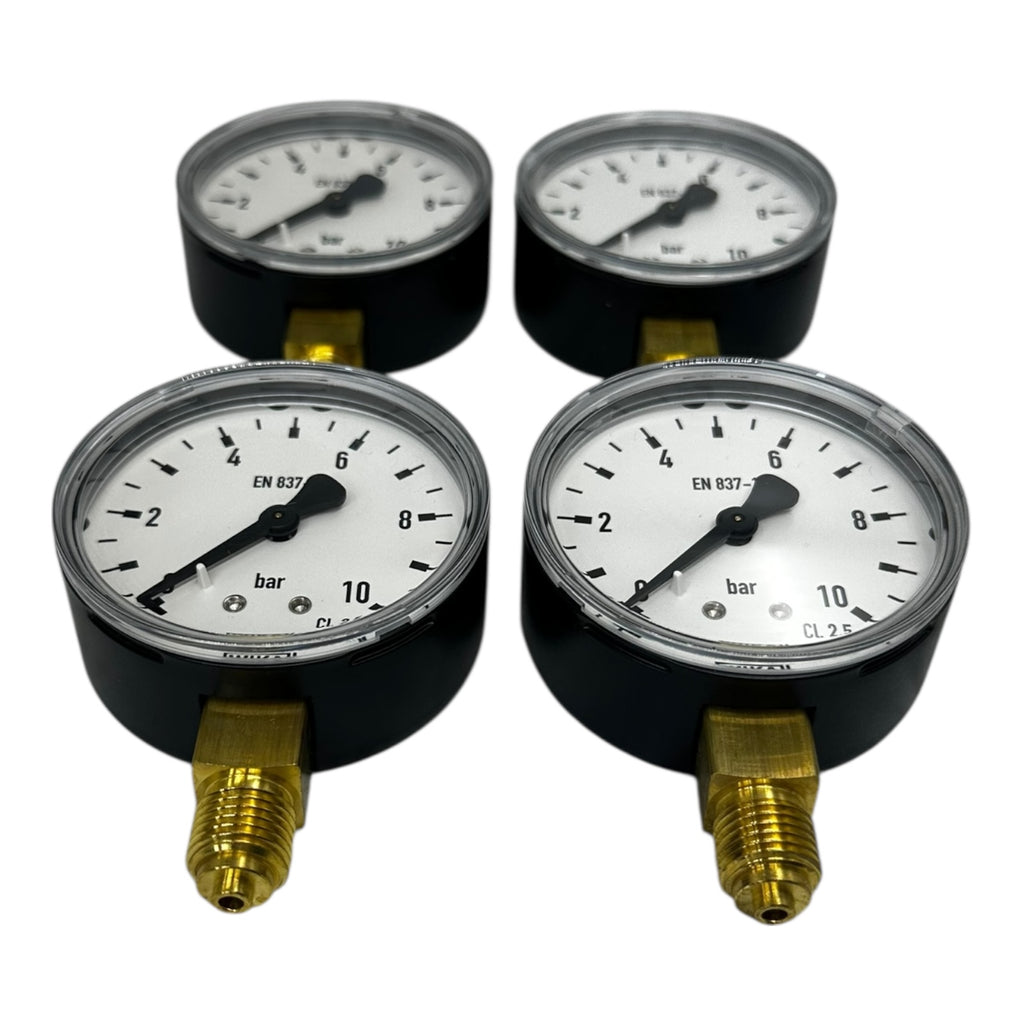 4x WIKA Manometer 0–10 bar G1/4B unten Ø63mm Druckmesser Messgerät CL 2.5