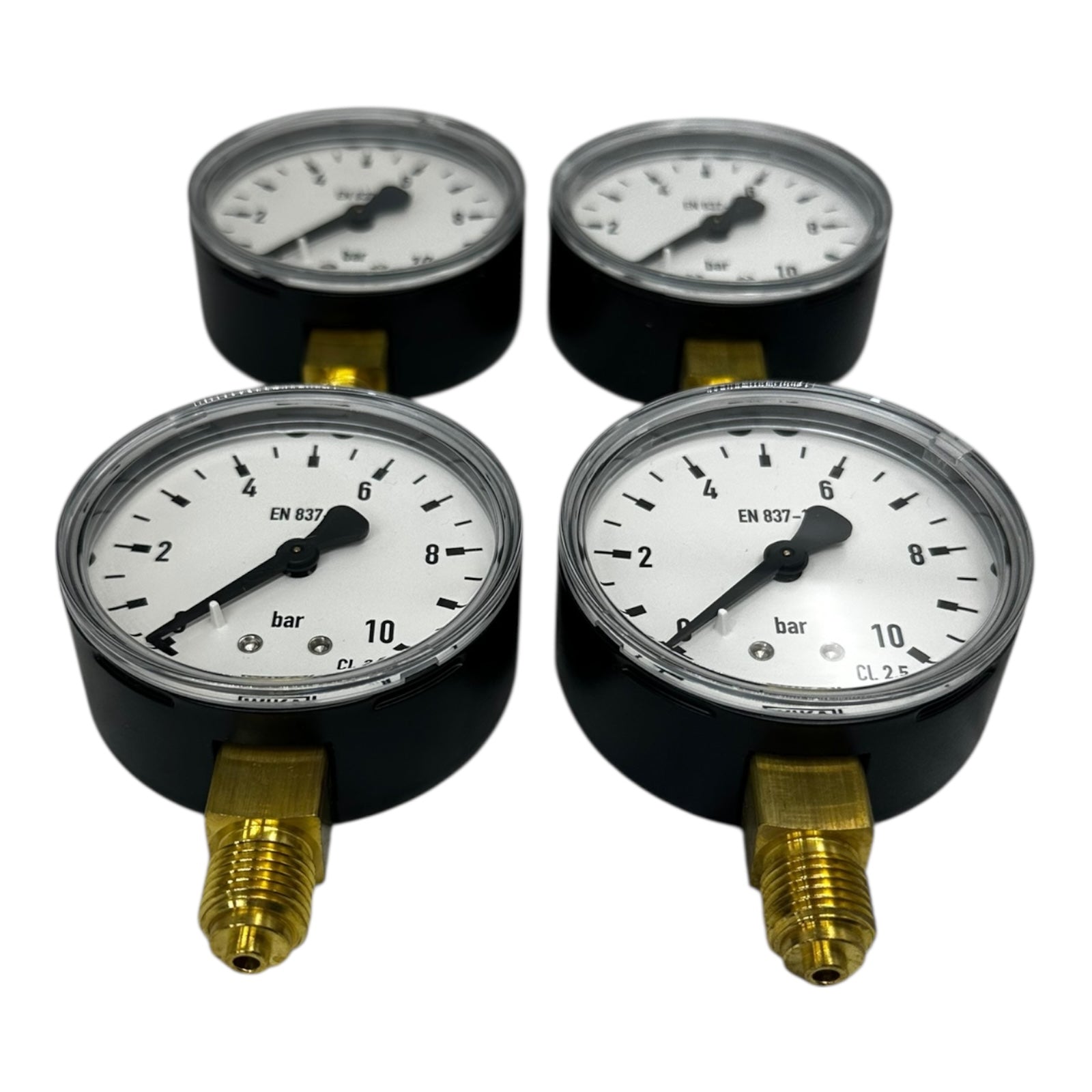 4x WIKA Manometer 0–10 bar G1/4B unten Ø63mm Druckmesser Messgerät CL 2.5