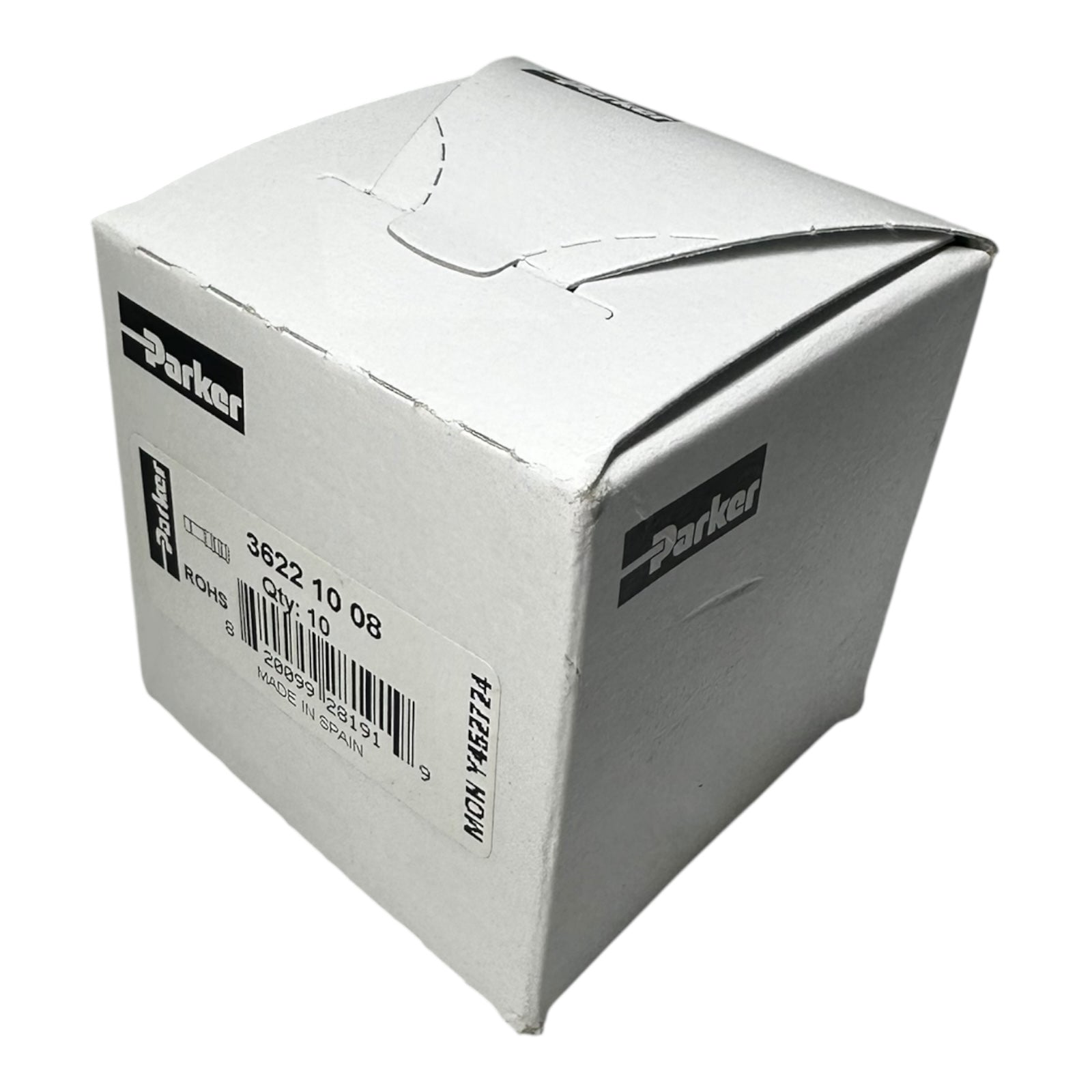 10x Parker Schlauchverbinder 3622 10 08 Rohrkupplung Messing vernickelt
