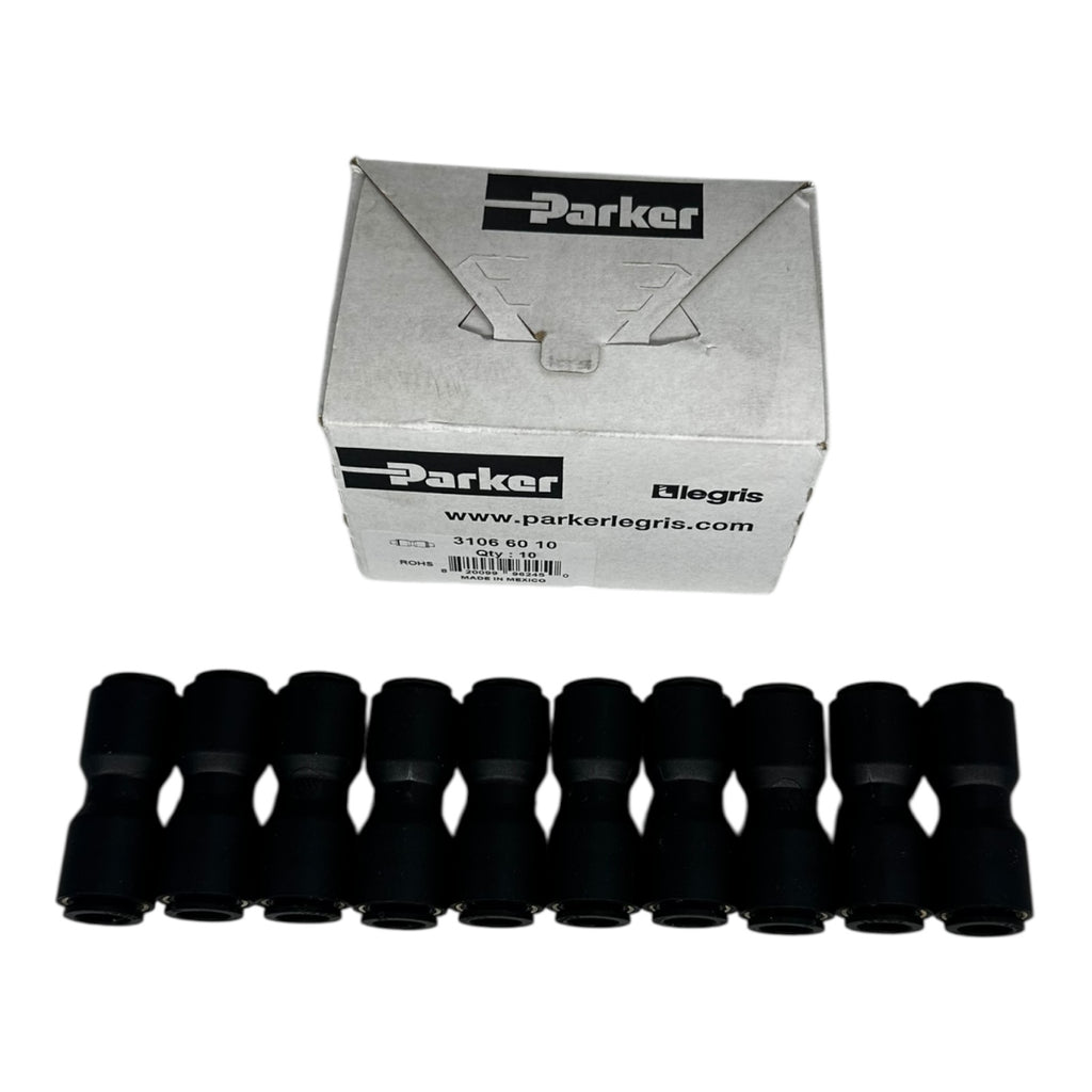 10x Parker Legris 3106 60 10 Schlauchverbinder Gerade Kupplung Pneumatik