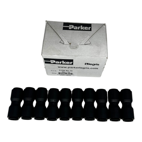 10x Parker Legris 3106 60 10 Schlauchverbinder Gerade Kupplung Pneumatik