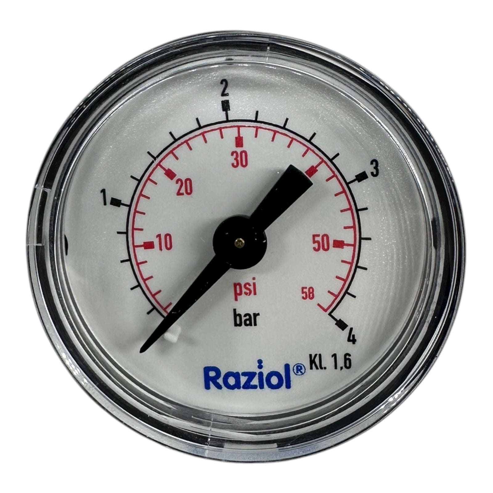 4x Raziol Manometer 111.12.040 0–4 bar 0–60 psi G1/4B CL 1.6 Druckmessgerät