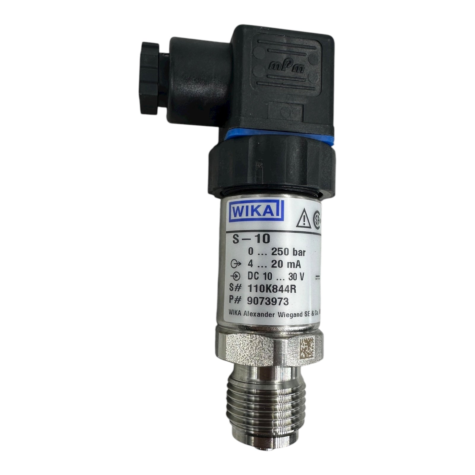 WIKA S-10 Drucksensor 0–250 bar 4–20 mA DC 10–30 V 9073973 Drucktransmitter