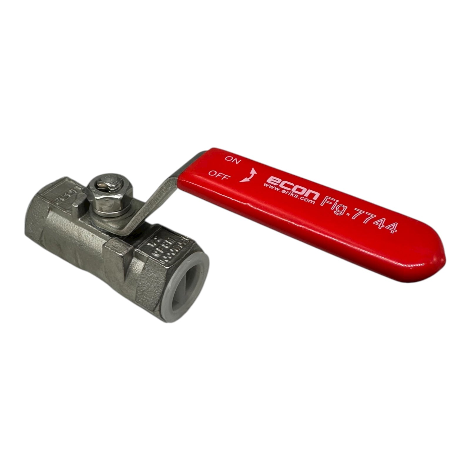 10x Econ EC0774401 Edelstahl Kugelhahn DN12 PN68 2-Wege Ventil roter Griff