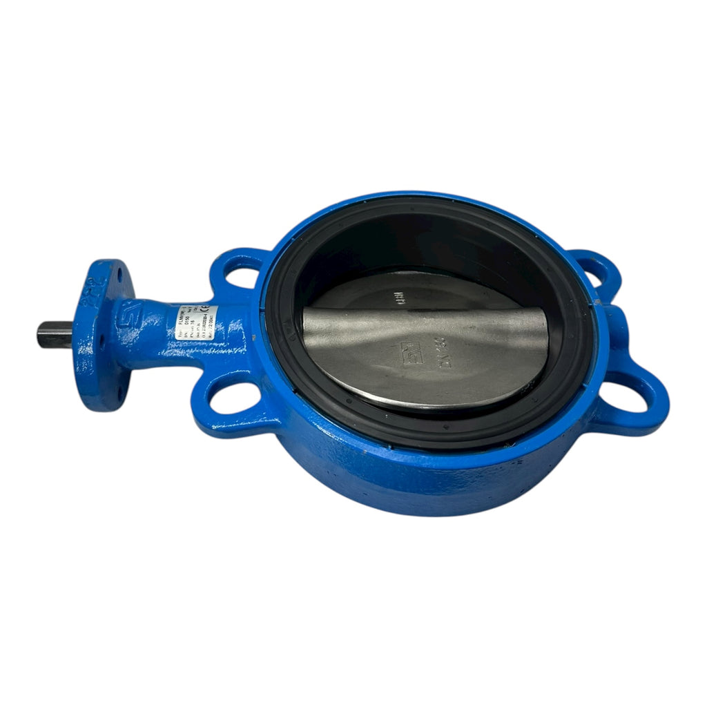 Absperrklappe DN150 PN16 Typ FLNV(W)-5 Sitz V CE0056 Flanschventil blau