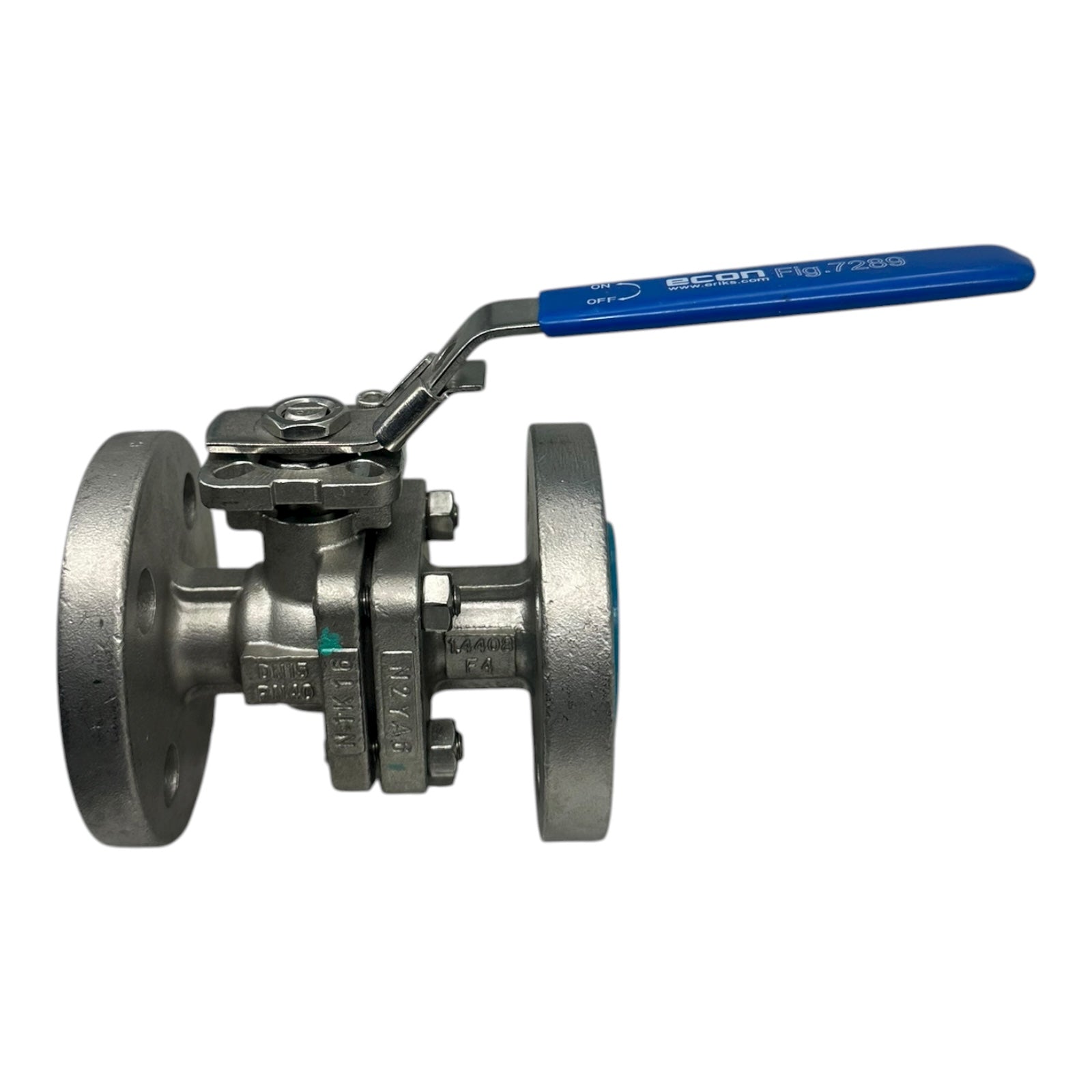 Econ Kugelhahn DN15 PN40 Edelstahl 1.4408 Flansch 316L PTFE Graphit Fig.7289