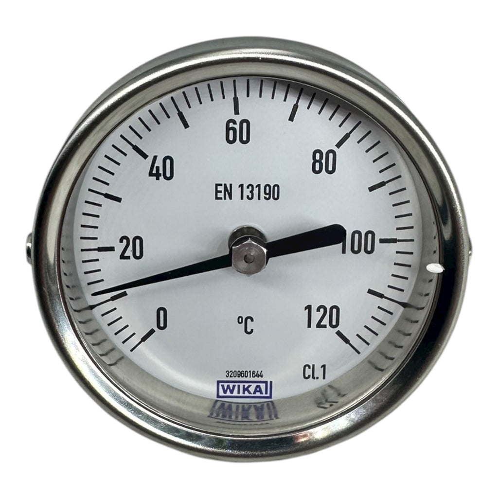 WIKA A52.063/1 Bimetallthermometer 0–120°C Ø63mm 45x8mm Fühler Neu
