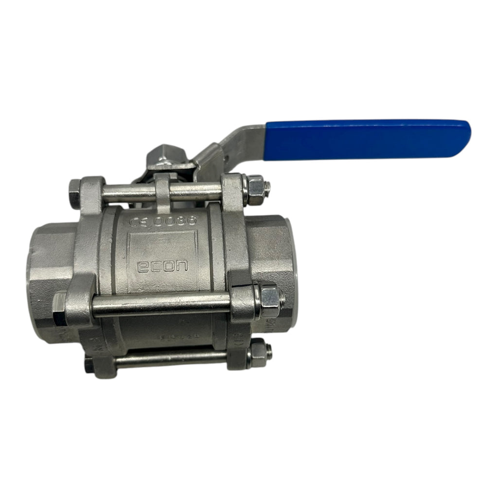 Econ Fig.74446 Kugelhahn 1½” Edelstahl 1.4408 PN63 1000WOG 3-teilig IG