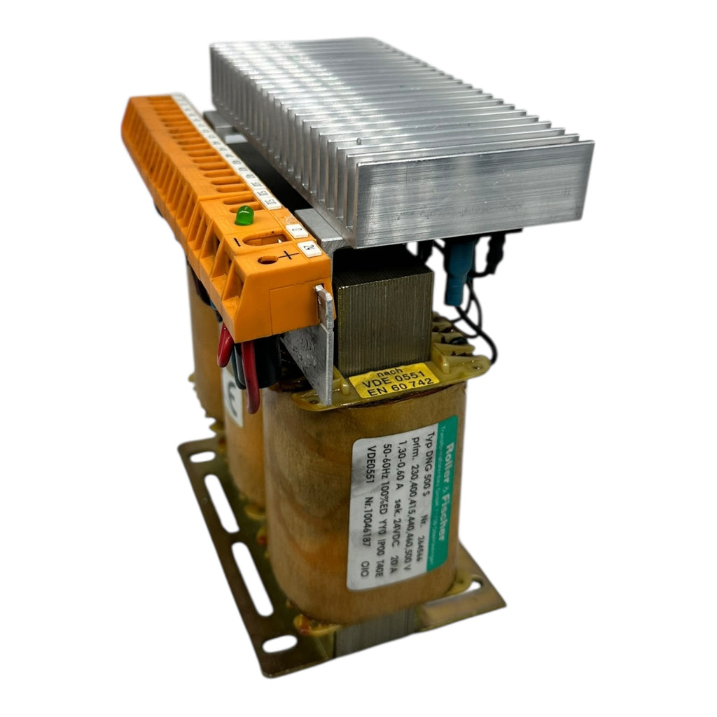 Roller & Fischer DNG500S Trafo 230–500V / 24VDC 20A Gleichrichtermodul