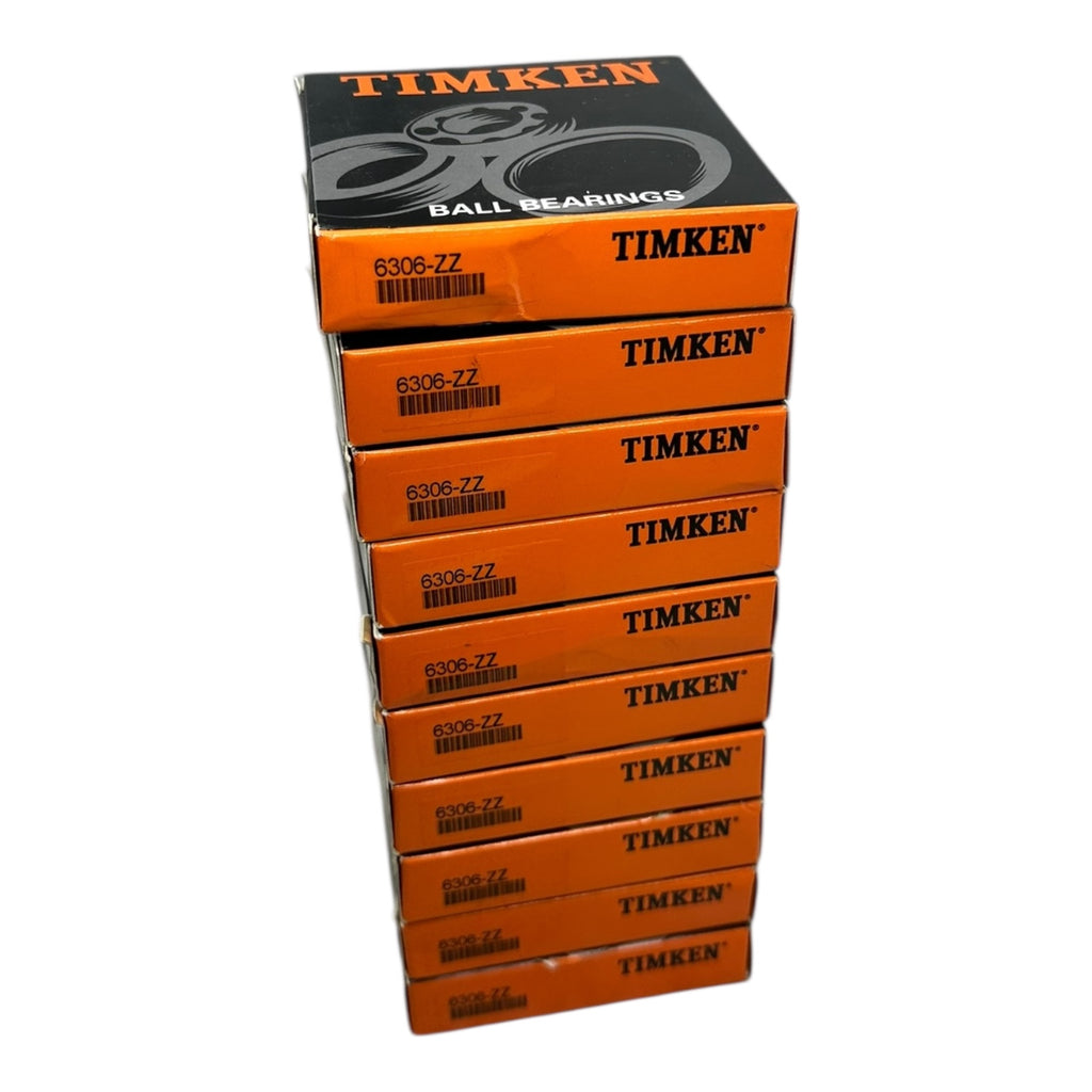 10x Timken 6306-ZZ Rillenkugellager beidseitig Metallabdeckung 30x72x19mm