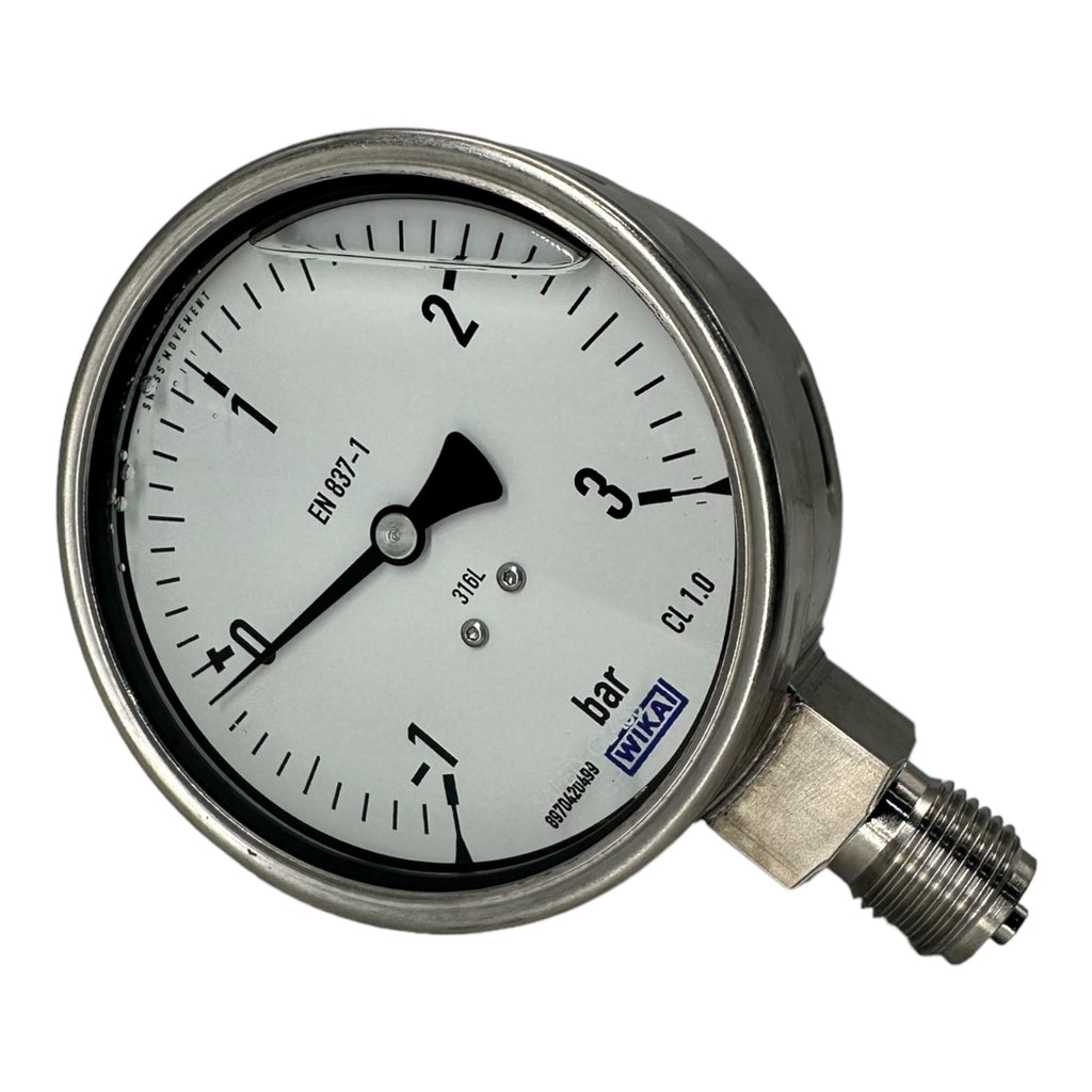 WIKA Glycerin-Manometer senkrecht, 100mm, -1 bis 3 bar