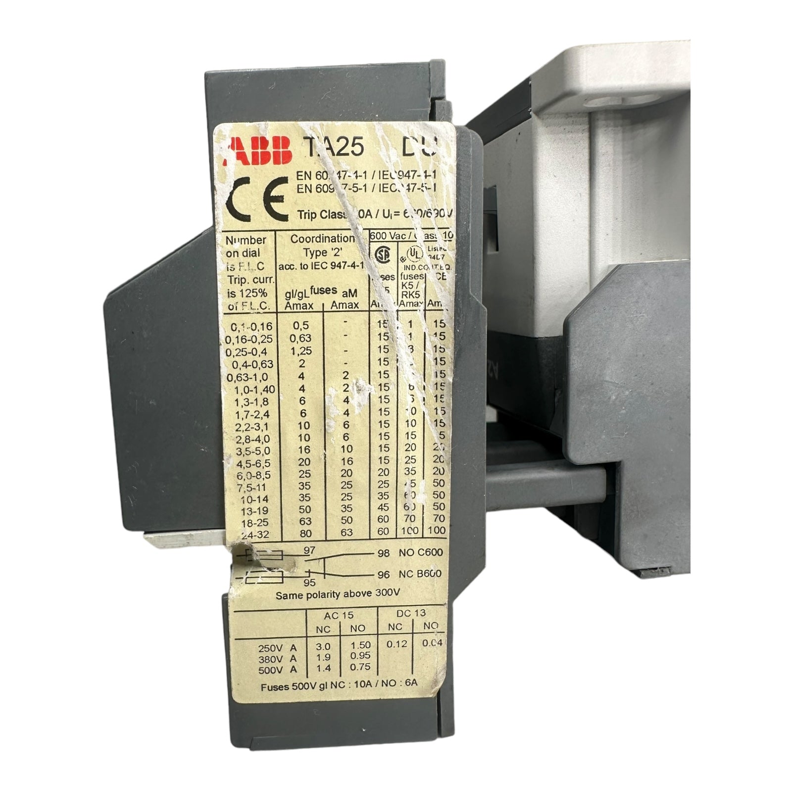 ABB A9-30-10 Schütz 220-240V + ABB TA25 DU 2,4A Überstromauslöser