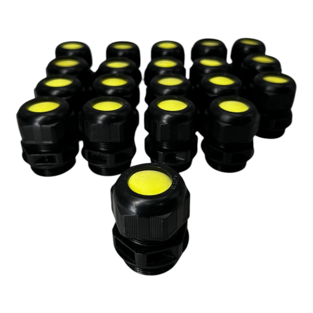 20x Stahl 239174 M32 Kabelverschraubung + Gegenmutter schwarz M32x1,5 EX