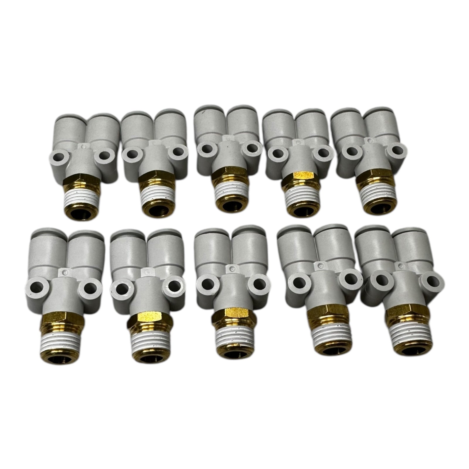 10x SMC KQ2U08-02AS Pneumatik Y-Steckverbinder 1/4” auf R1/4 Zoll