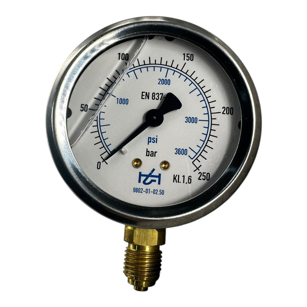 Hydrotechnik 9802-01-02.50 Manometer 0–250 bar 3600 psi G1/4” EN837 KL1.6