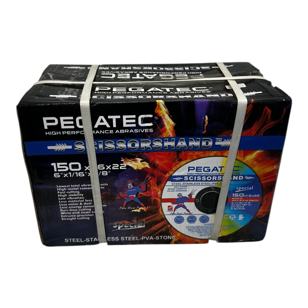 200x Pegatec 150x1.6x22 Trennscheiben Scissorshand Stahl Edelstahl Stein