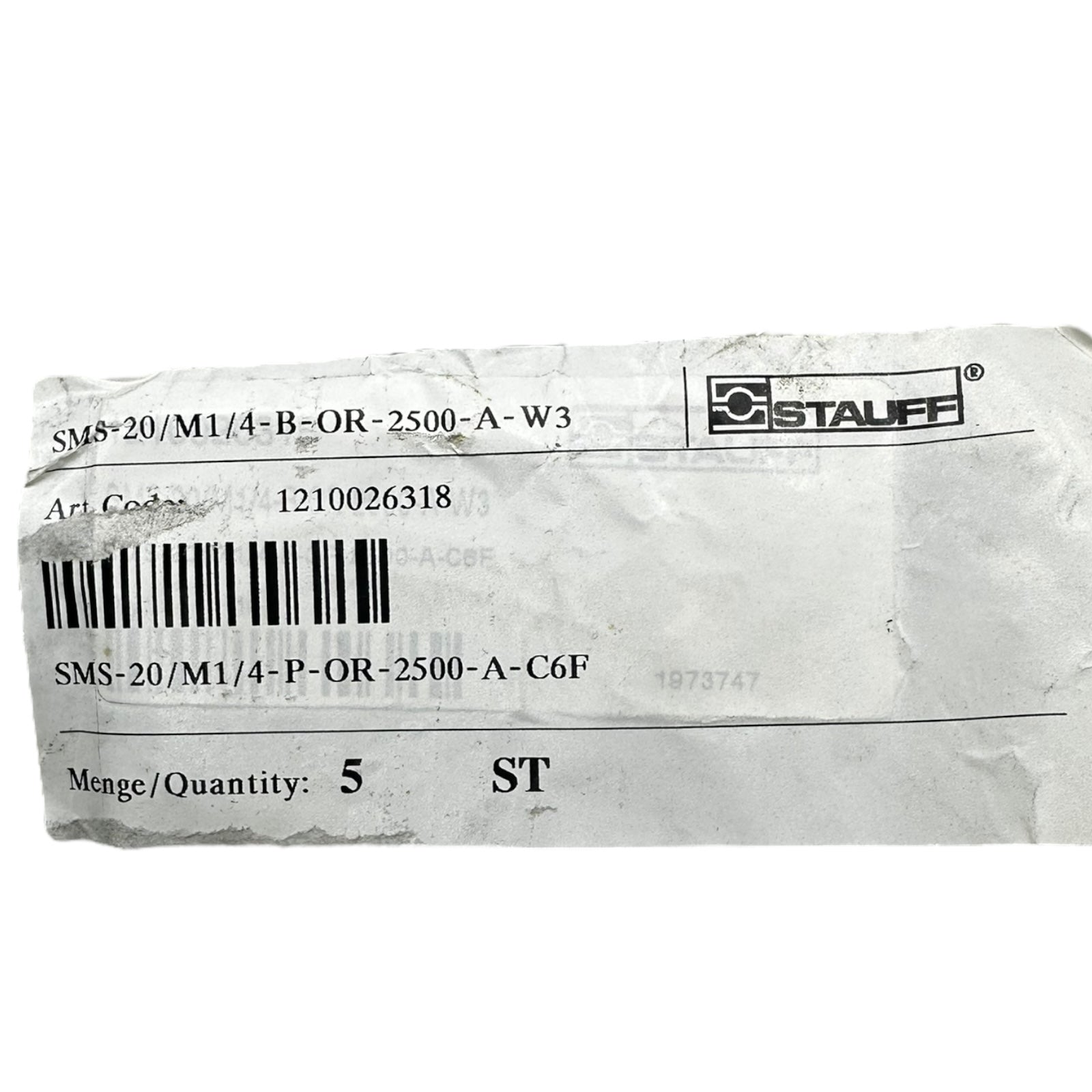 Stauff SMS-20/M1/4-P-OR-2500-A-C6F Hydraulikschlauchleitung 5 Stück