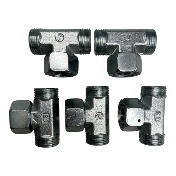 5x Parker ET22LOMDCF EO T-Verschraubung Dichtkegel Hydraulik fitting 22 mm NEU