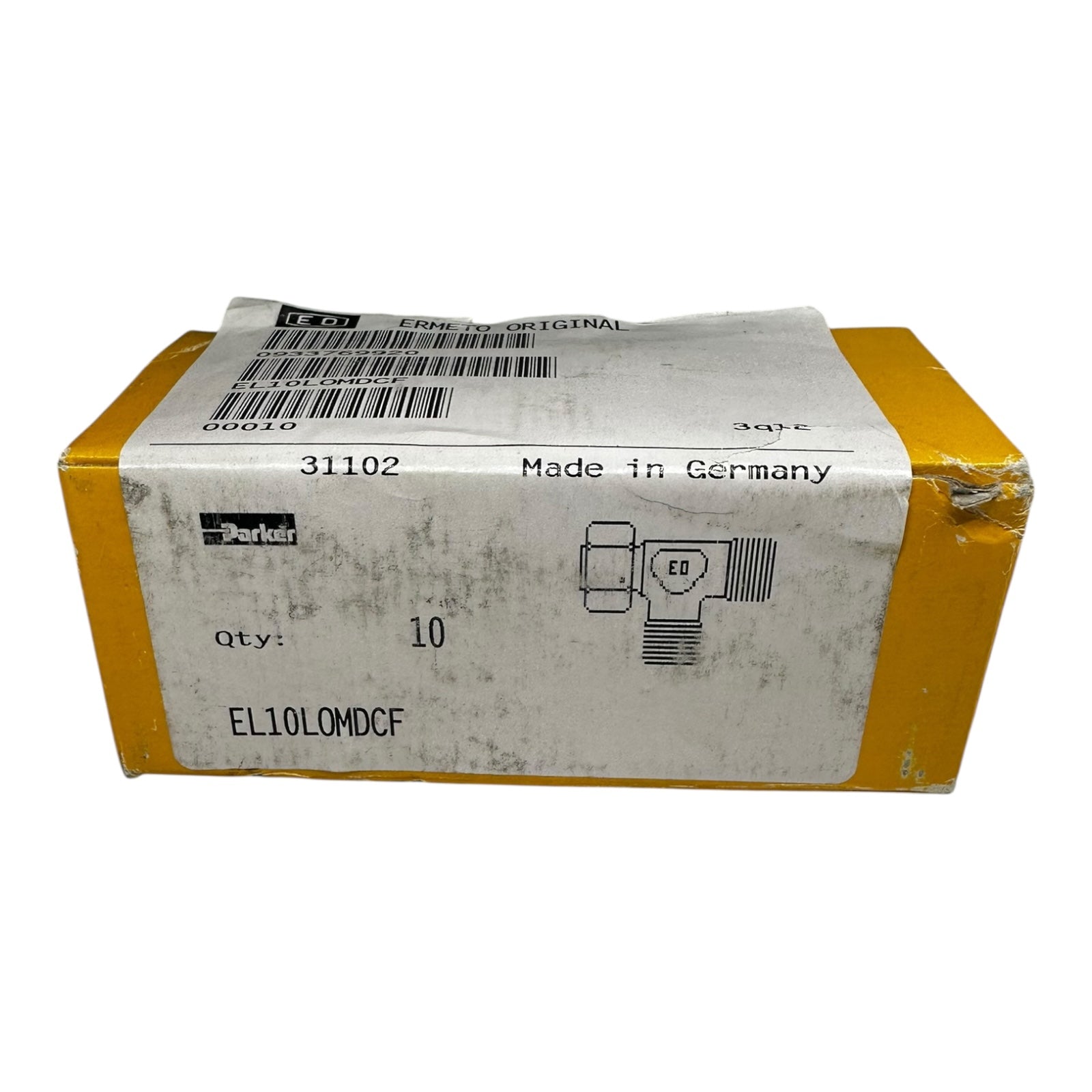 10x Parker Ermeto EL10LOMDCF Hydraulik T-Stück Verschraubung 10mm Außengewinde
