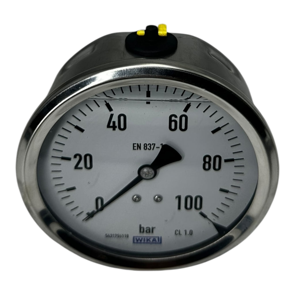Wika Manometer 0–100 bar Ø100mm EN 837-1 CL1.0 Edelstahl G1/2B Druckmesser neu
