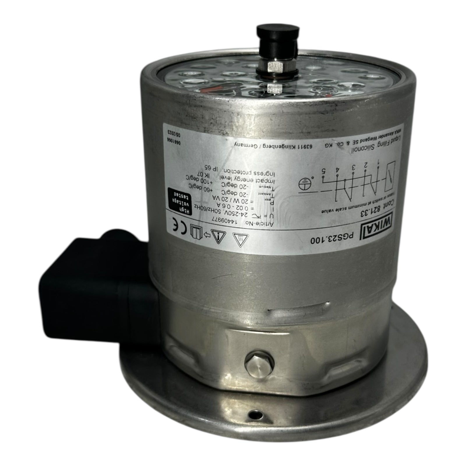 WIKA PGS23.100 Schaltmanometer 0-100 bar 316L Edelstahl CL1.0 14409977 IP65