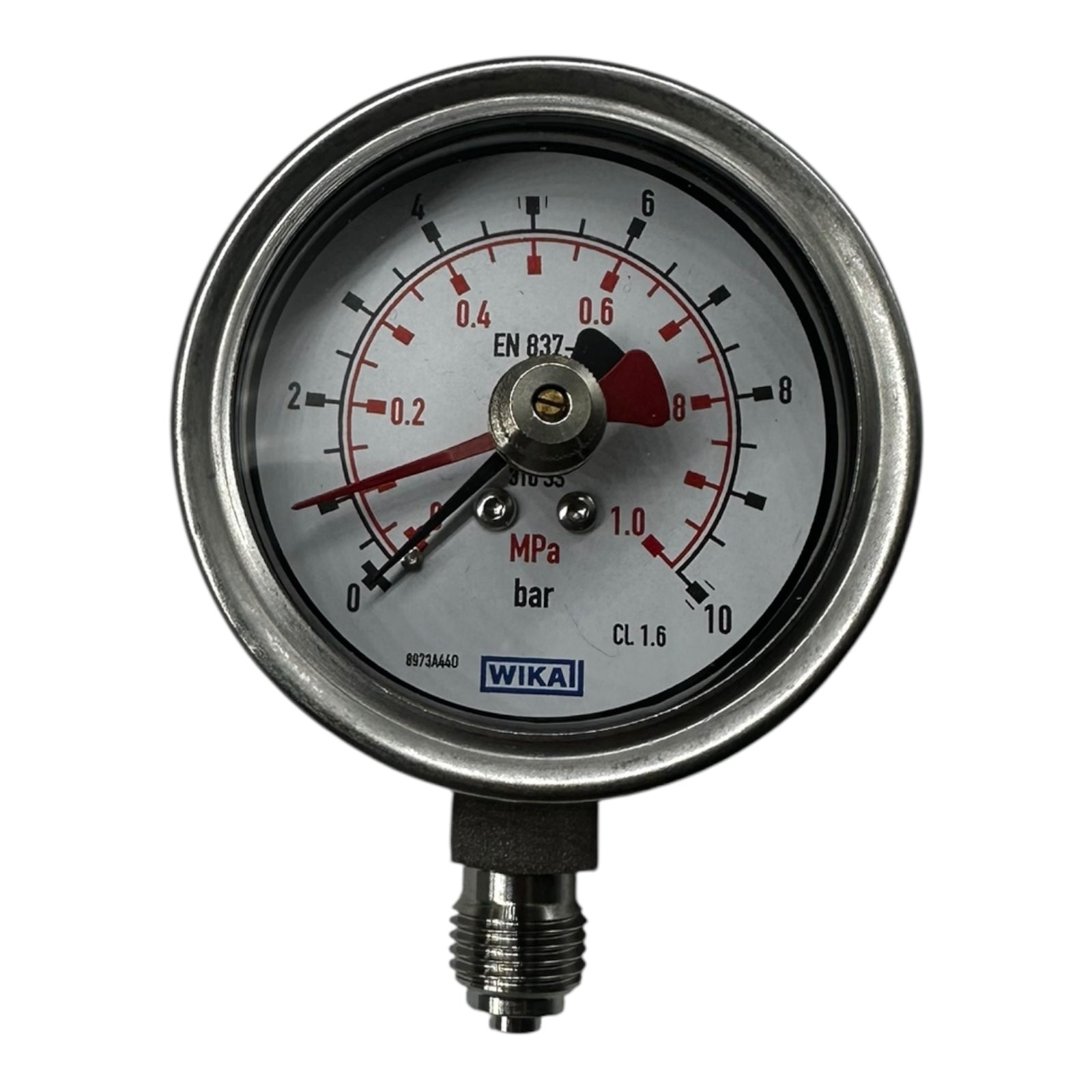 WIKA Manometer 232.50.063 10 bar 1,0 MPa G1/4B unten Edelstahl 63mm Druckmesser