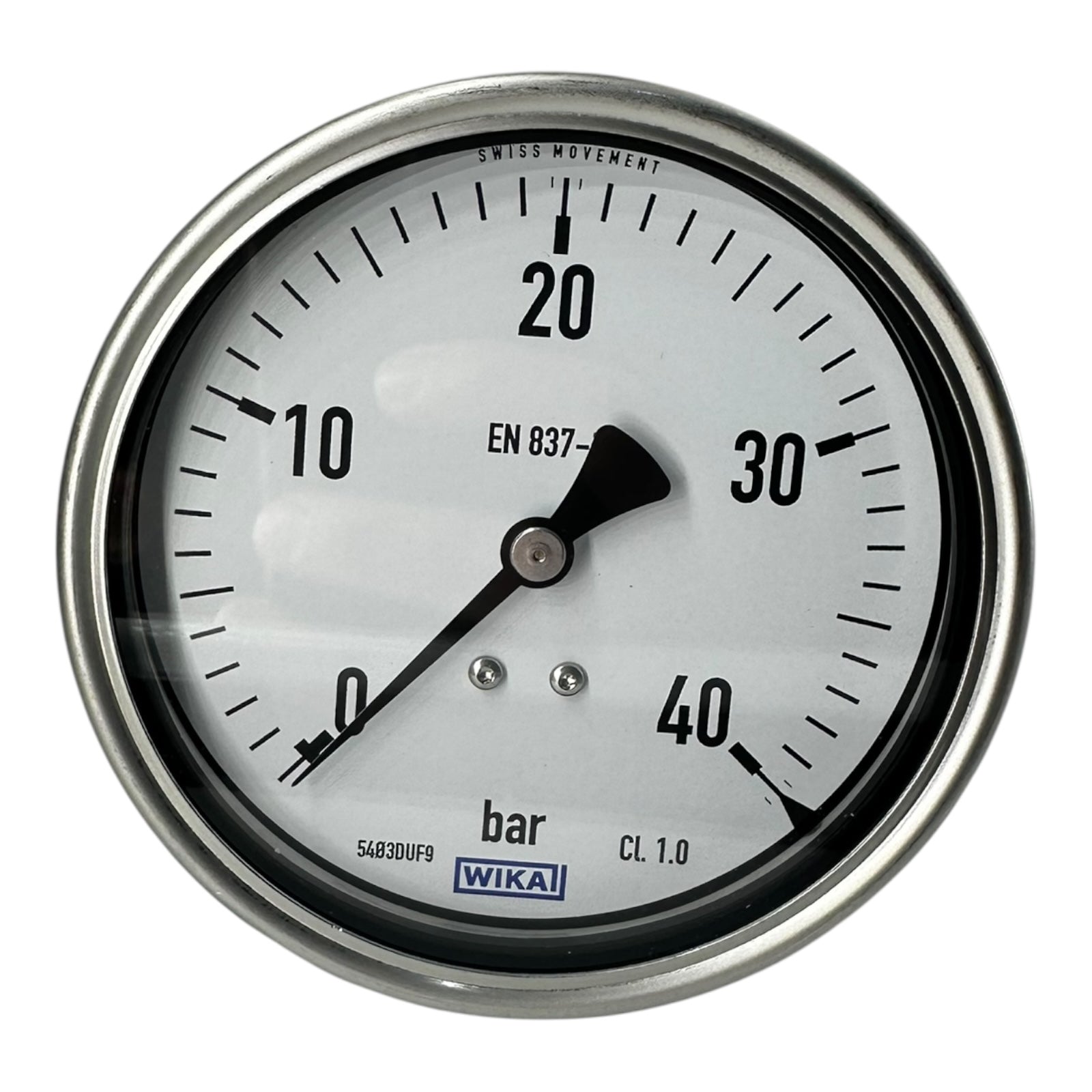 WIKA Manometer 212.20.100 40 bar G1/2B hinten exzentrisch 100mm Druckmesser