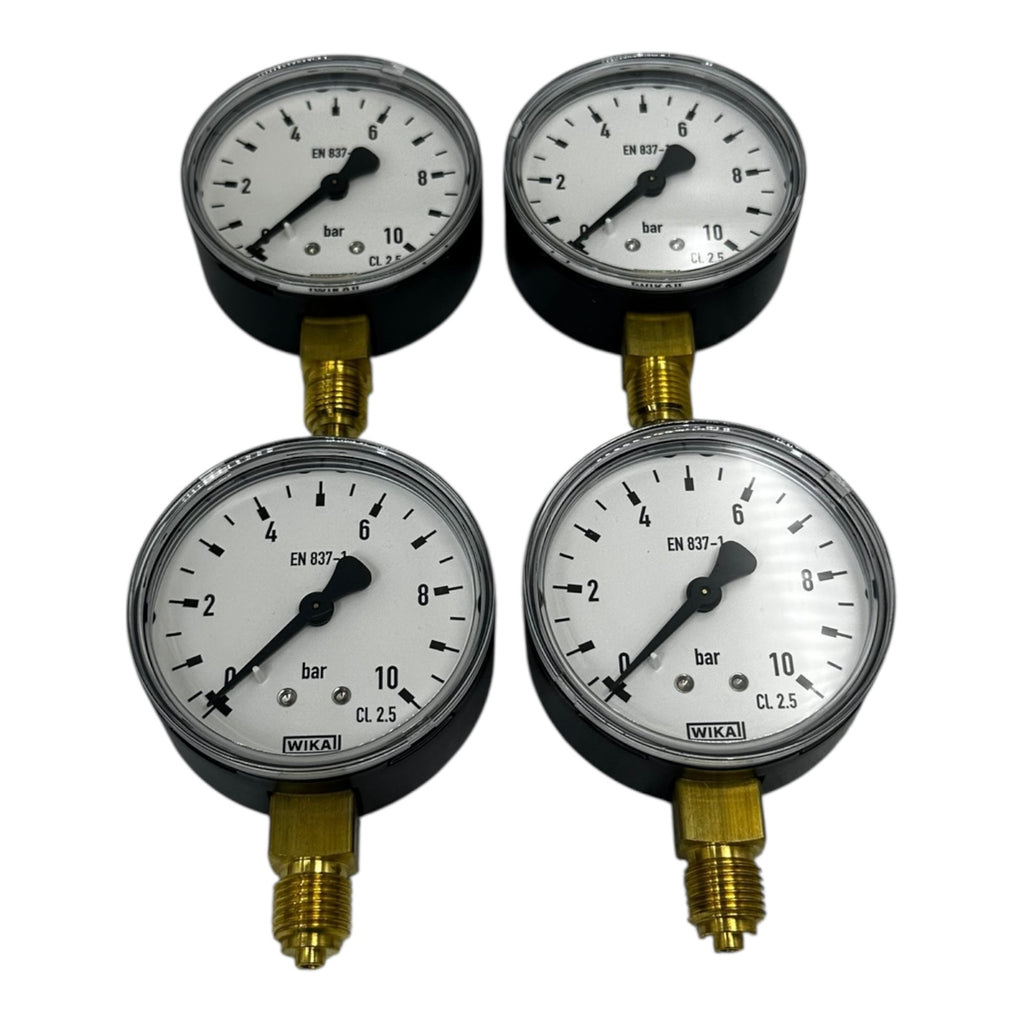 4x WIKA Manometer 0–10 bar G1/4B unten Ø63mm Druckmesser Messgerät CL 2.5
