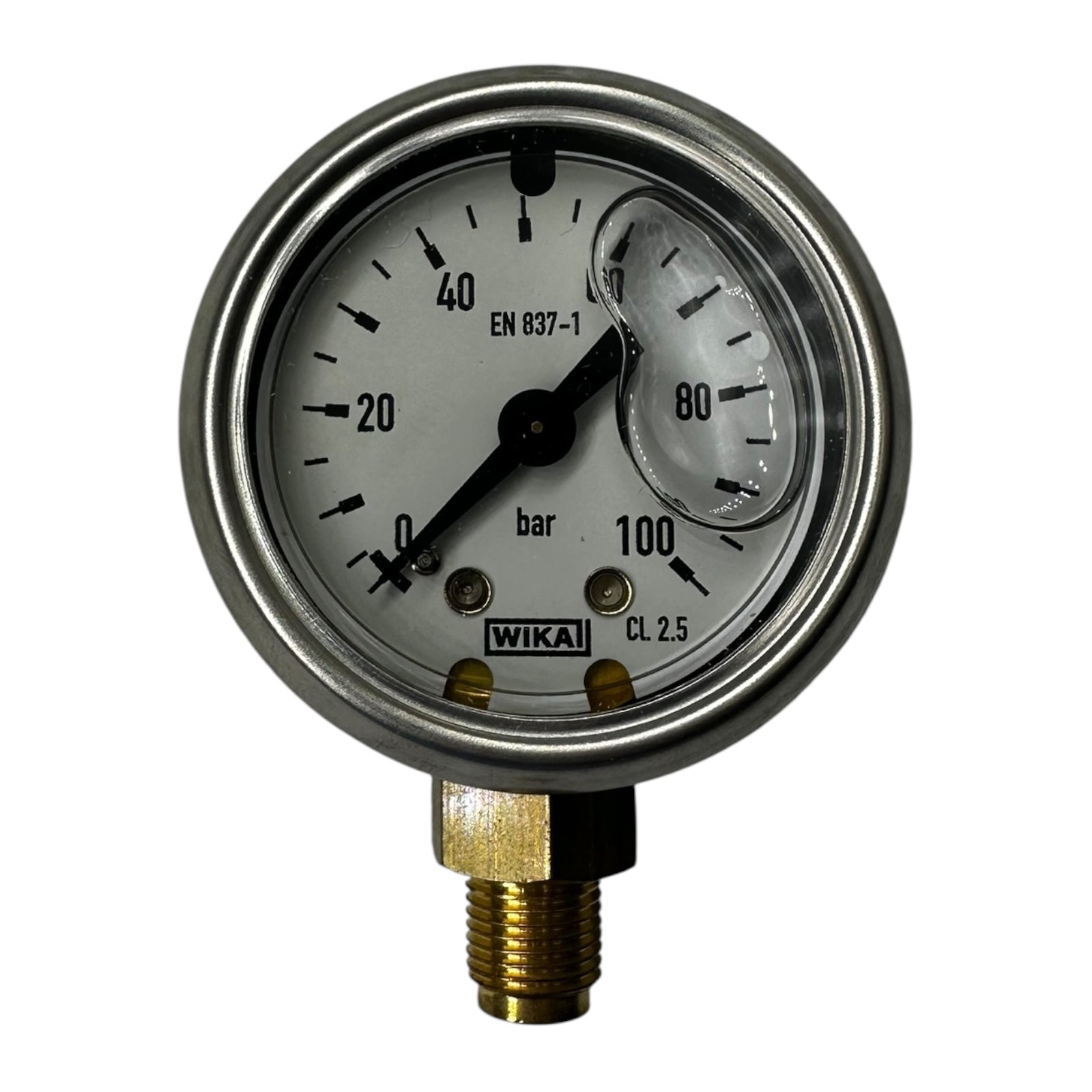 WIKA Manometer 113.53.040 100 bar G1/8B unten Ø40mm Druckmesser CL 2.5 edelstahl