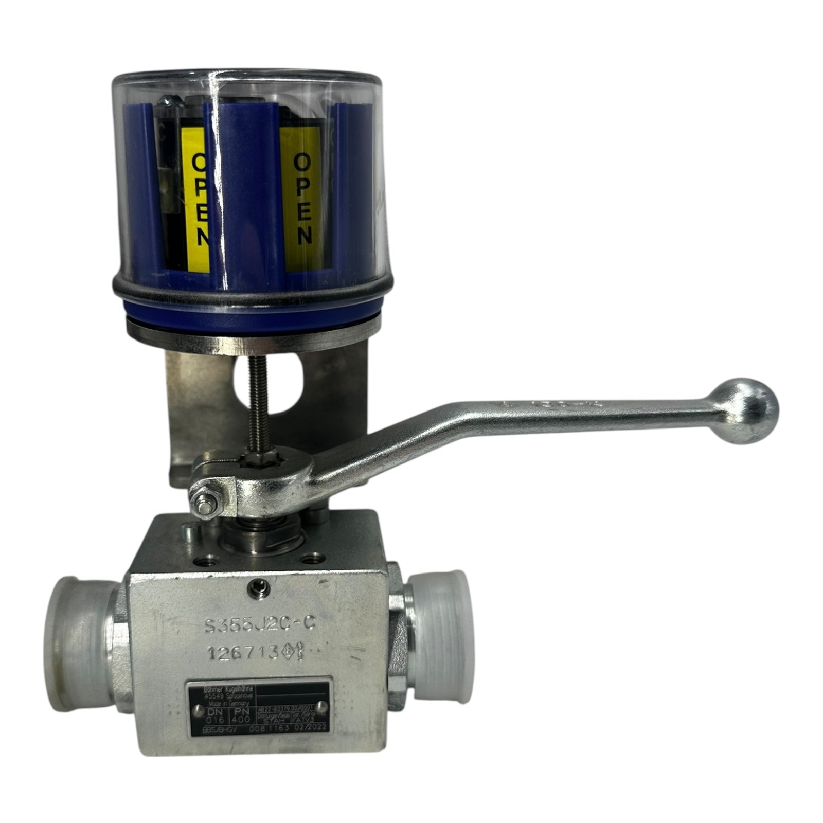 Böhmer Kugelhahn DN16 PN400 mit RX Stellungsanzeige IP67 250V AC/DC Neu