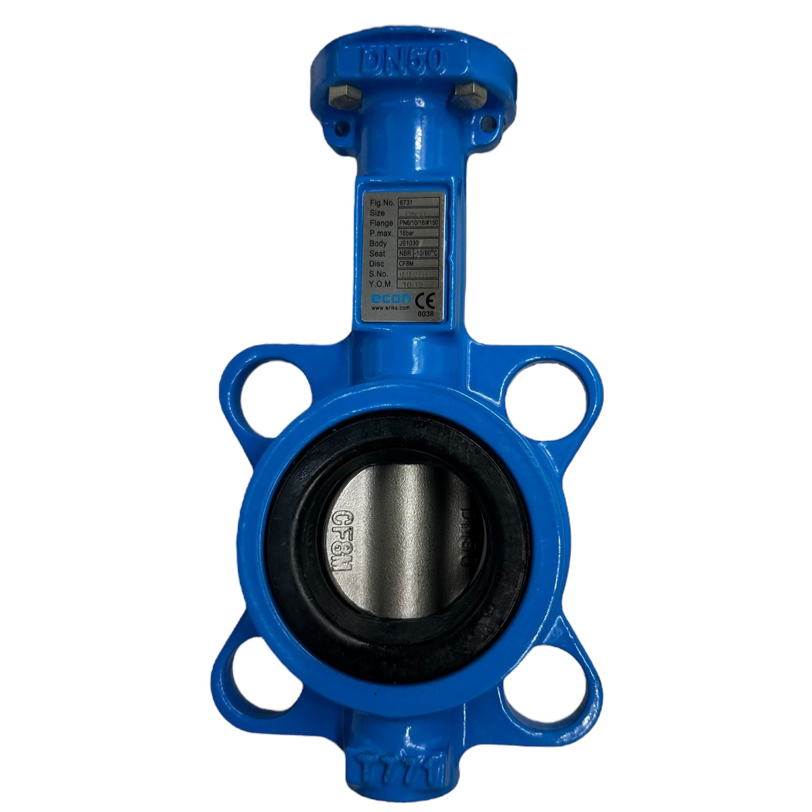 Econ Absperrklappe DN50 PN16 CF8M NBR mit Pneumatik Antrieb RX P+F Sensor NEU