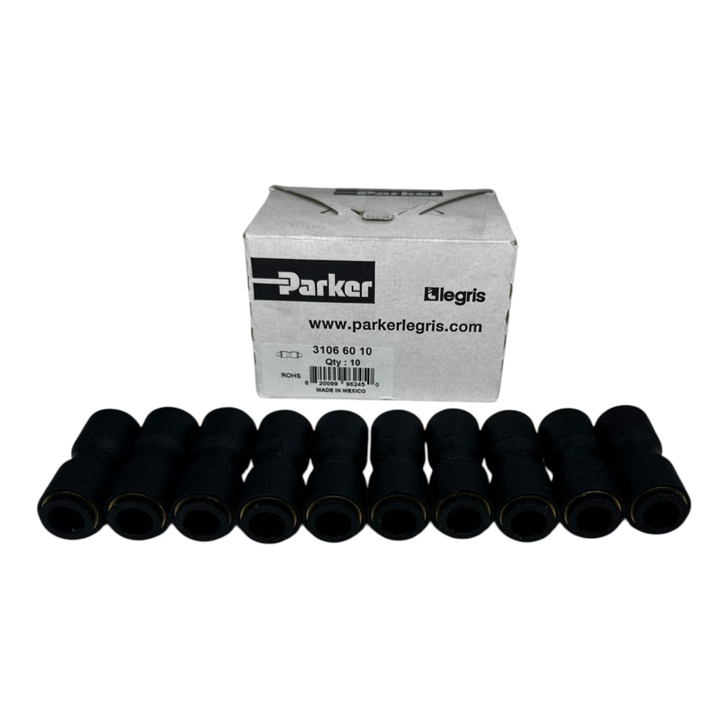 10x Parker Legris 3106 60 10 Schlauchverbinder Gerade Kupplung Pneumatik