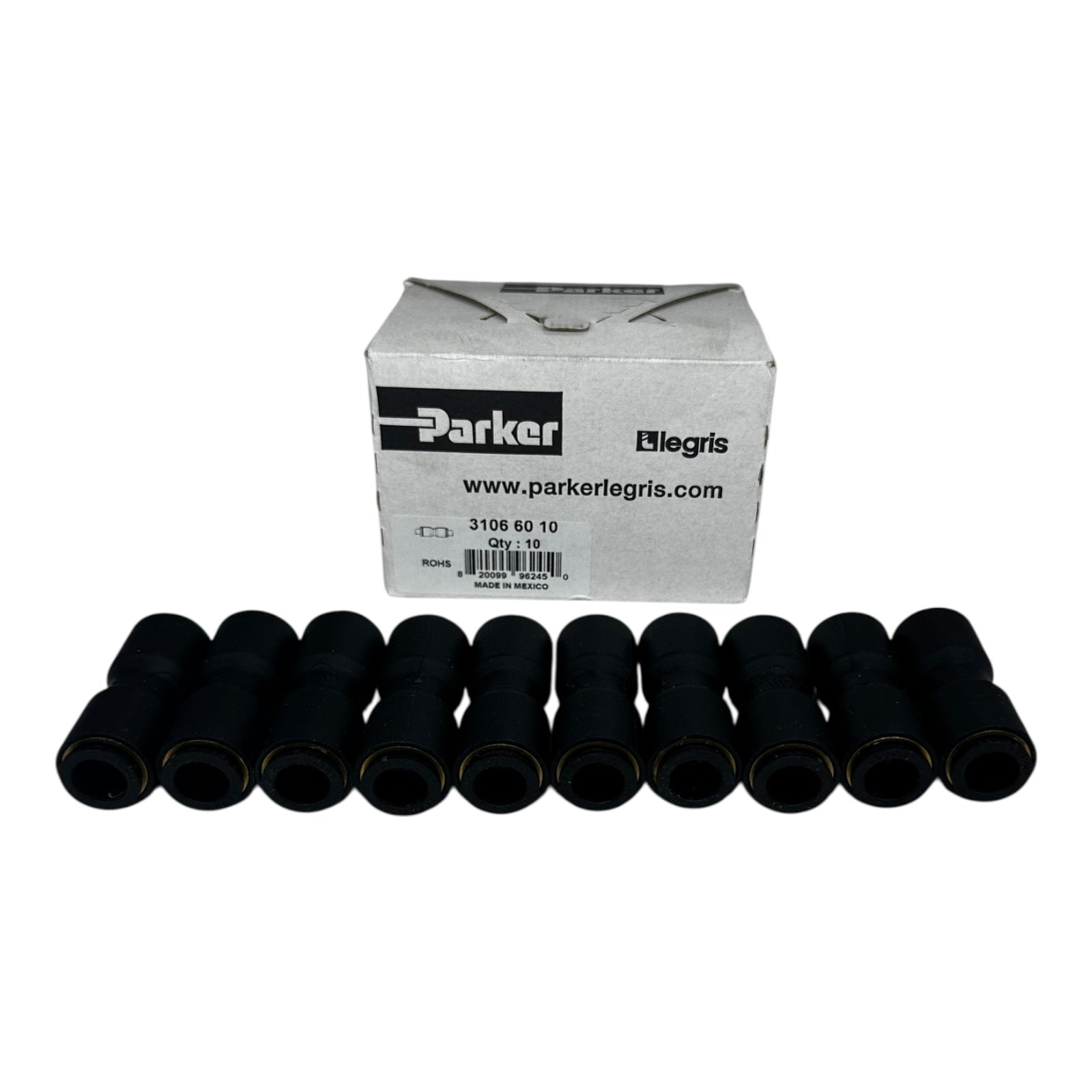 10x Parker Legris 3106 60 10 Schlauchverbinder Gerade Kupplung Pneumatik