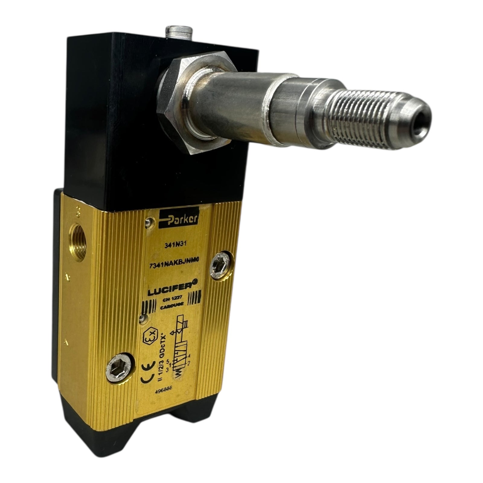 Parker Lucifer 341N31 Magnetventil 3/2-Wege G1/4 Messing ATEX Pneumatikventil neu