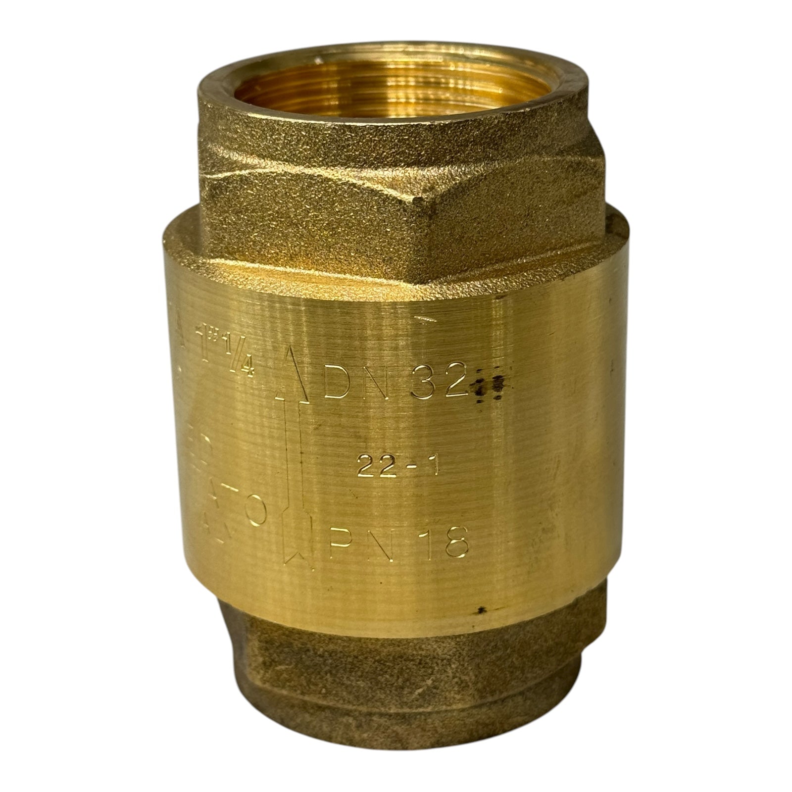 Riegler 103885 Rückschlagventil G1 1/4” DN32 PN18 Messing Voller Durchgang 18bar