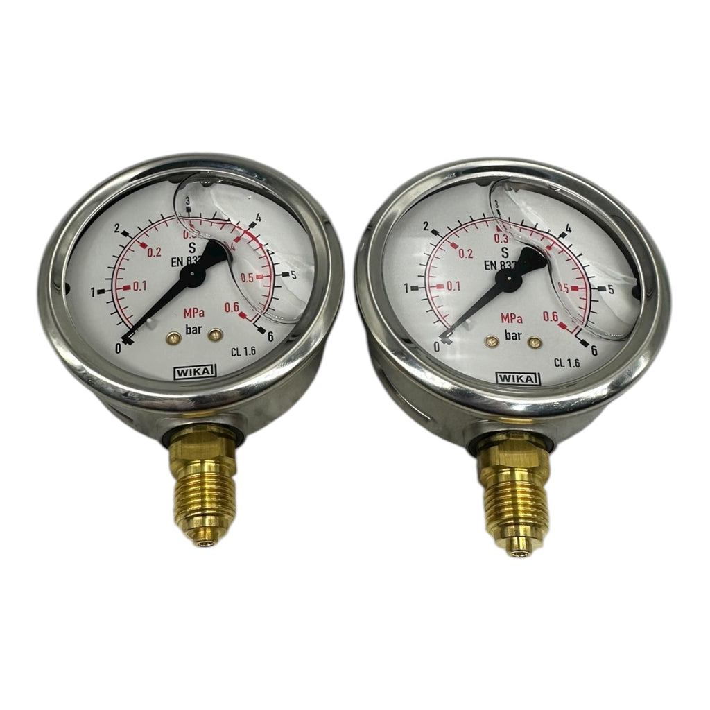 2x WIKA Manometer 213.53.063 0–6 bar G1/4B CL 1.6 EN 837 Messgerät Druckanzeige