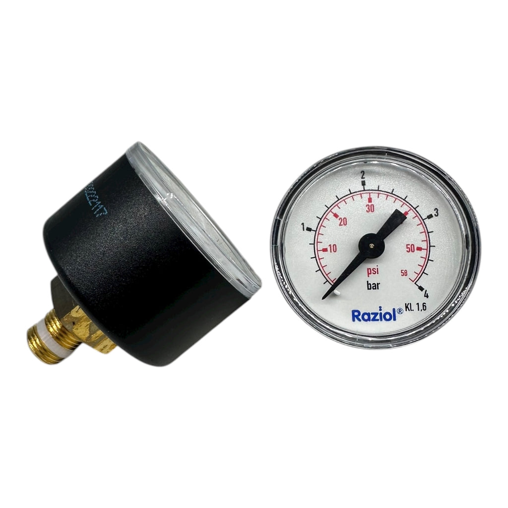 2x Raziol Manometer 111.12.040 0–4 bar 0–60 psi G1/4B CL 1.6 Druckmessgerät