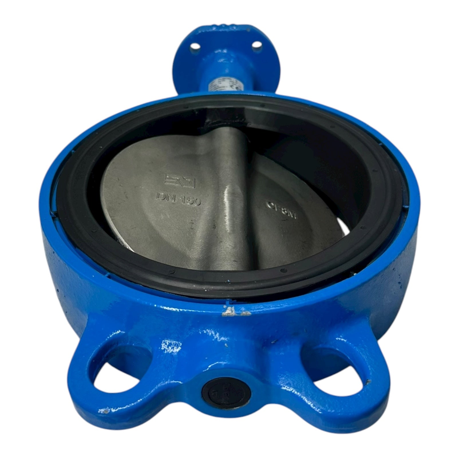 Absperrklappe DN150 PN16 Typ FLNV(W)-5 Sitz V CE0056 Flanschventil blau