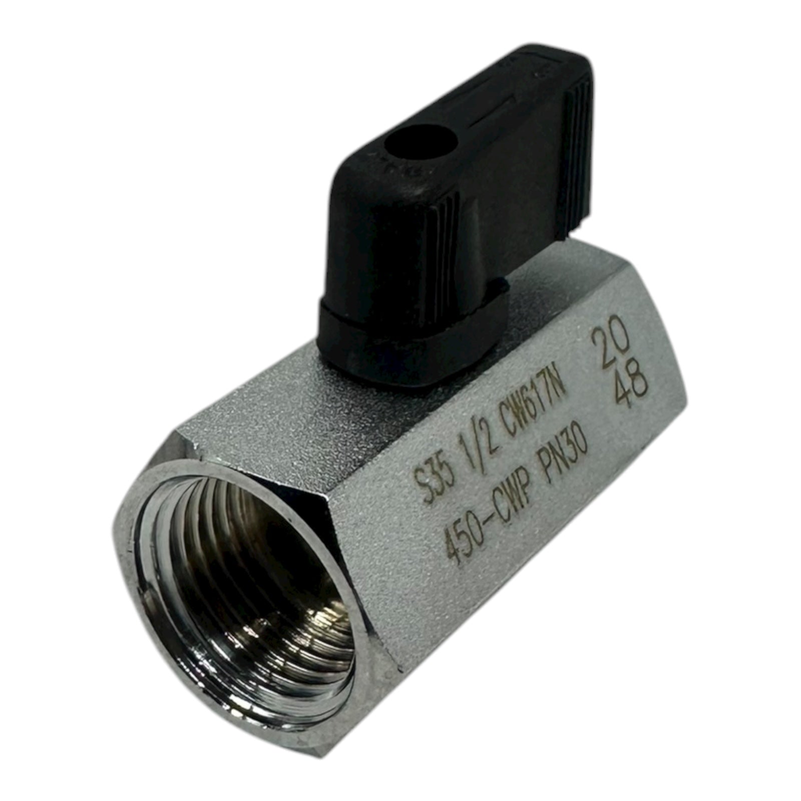 21x Rub Mini-Kugelhahn Typ 3500 DN13 PN30 G1/2” CW617N Messing vernickelt
