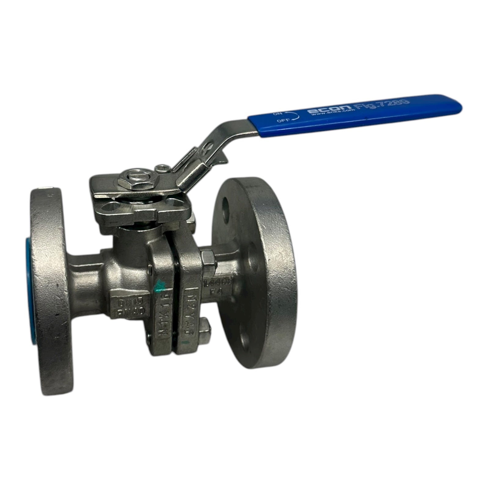 Econ Kugelhahn DN15 PN40 Edelstahl 1.4408 Flansch 316L PTFE Graphit Fig.7289