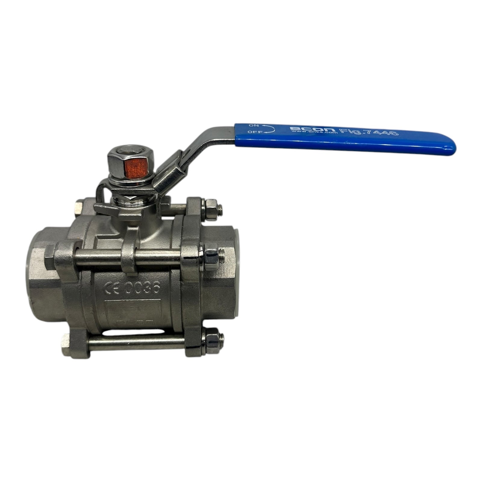 Econ Fig.74446 Kugelhahn 1½” Edelstahl 1.4408 PN63 1000WOG 3-teilig IG