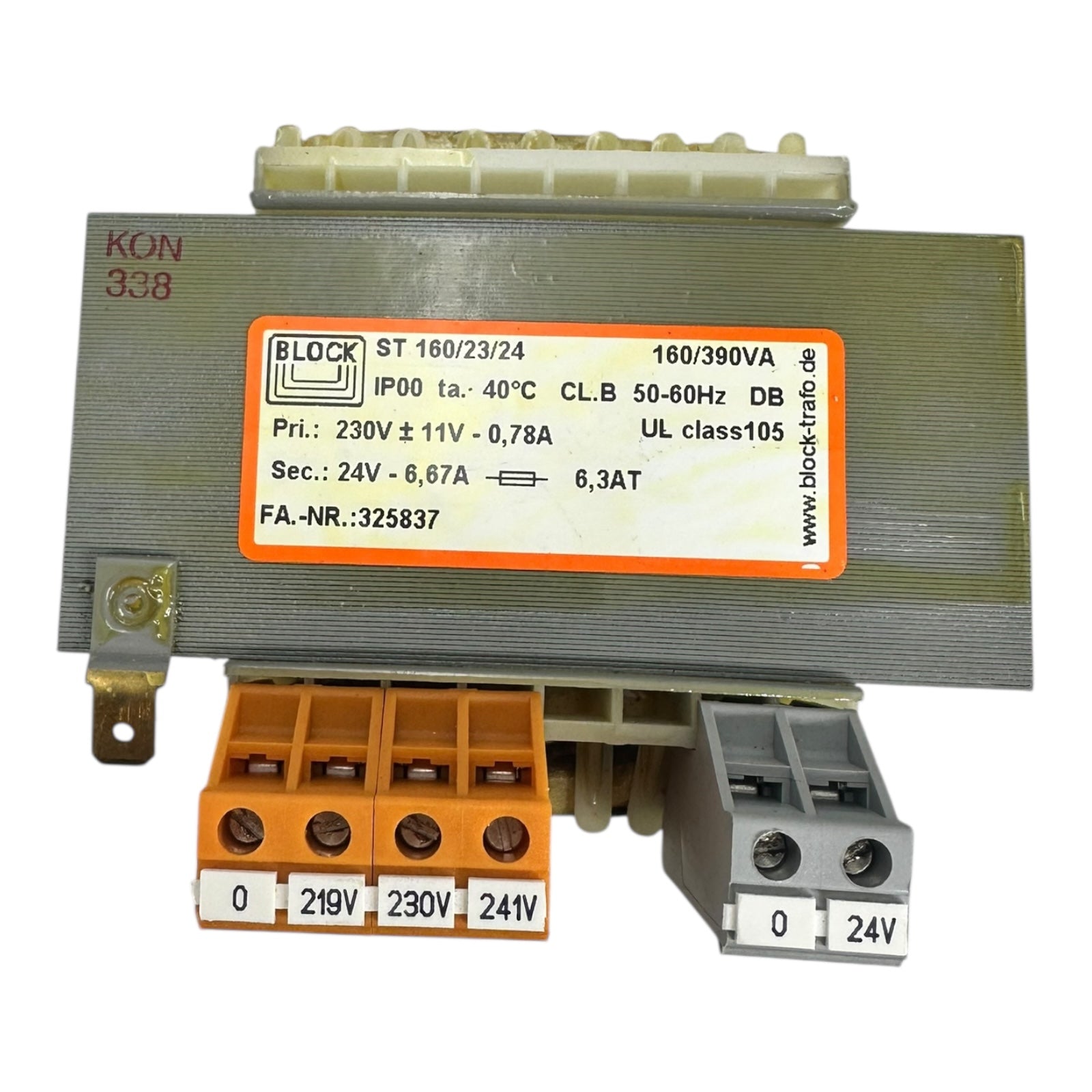 BLOCK ST 160/23/24 Transformator 230V → 24V 6,67A 160VA Steuertrafo