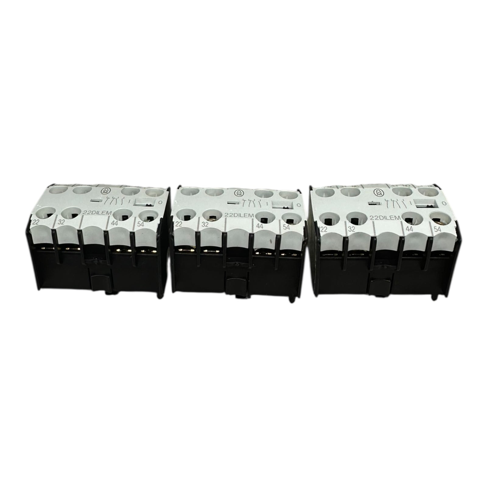 3x Moeller 22DILEM Hilfskontaktblock 2NO/2NC AC15 10A 415V Erweiterung