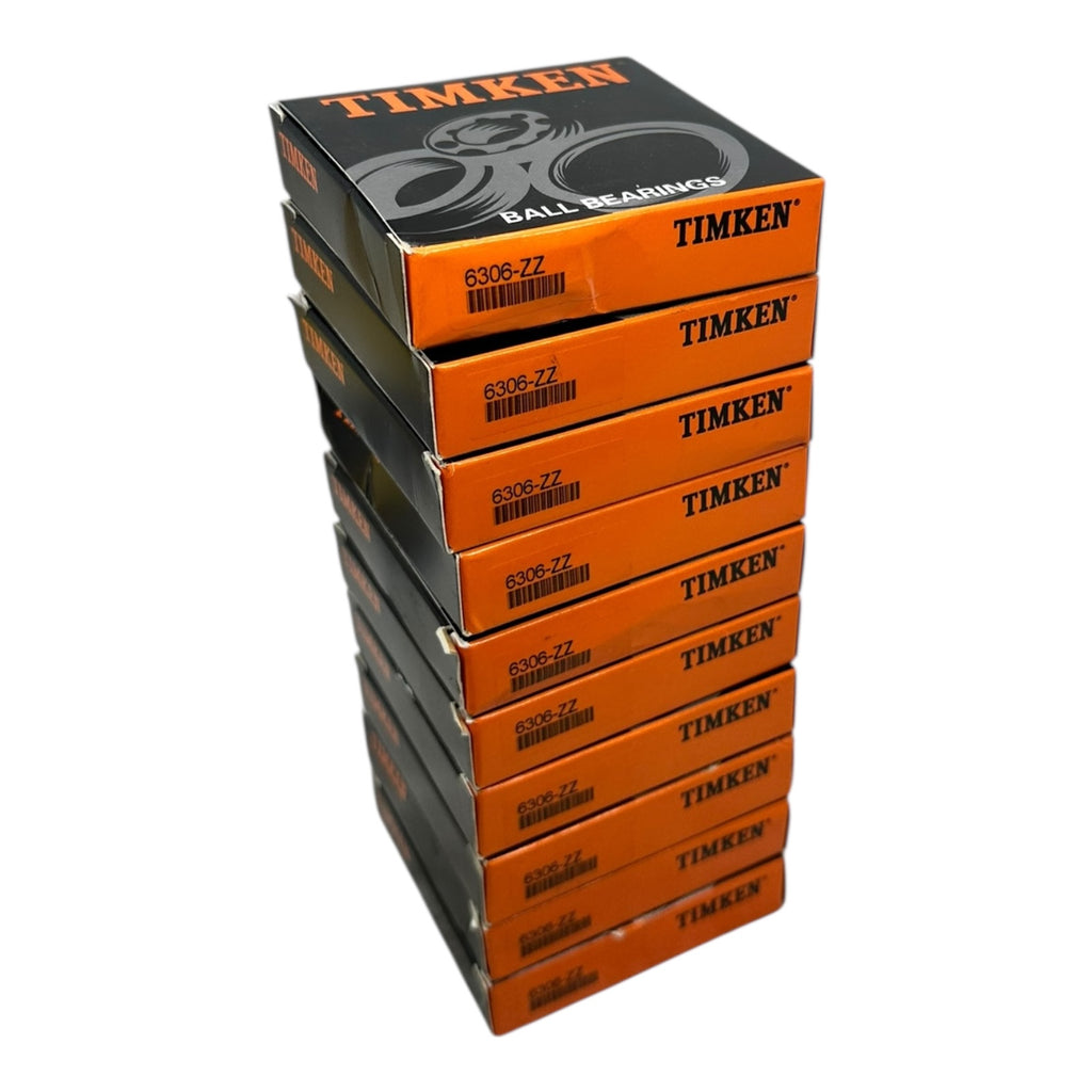 10x Timken 6306-ZZ Rillenkugellager beidseitig Metallabdeckung 30x72x19mm