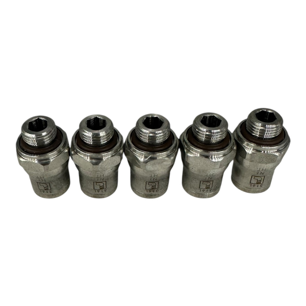 5x Parker 38010810 Hydraulik Verschraubung Gerade Einschraubstutzen Rohrfitting