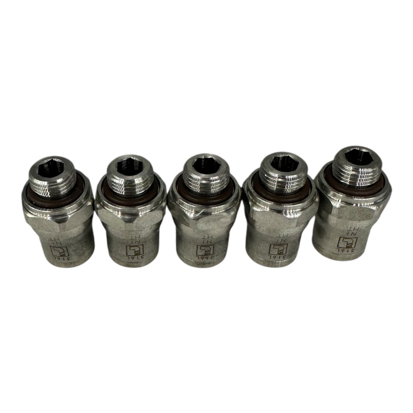 5x Parker 38010810 Hydraulik Verschraubung Gerade Einschraubstutzen Rohrfitting