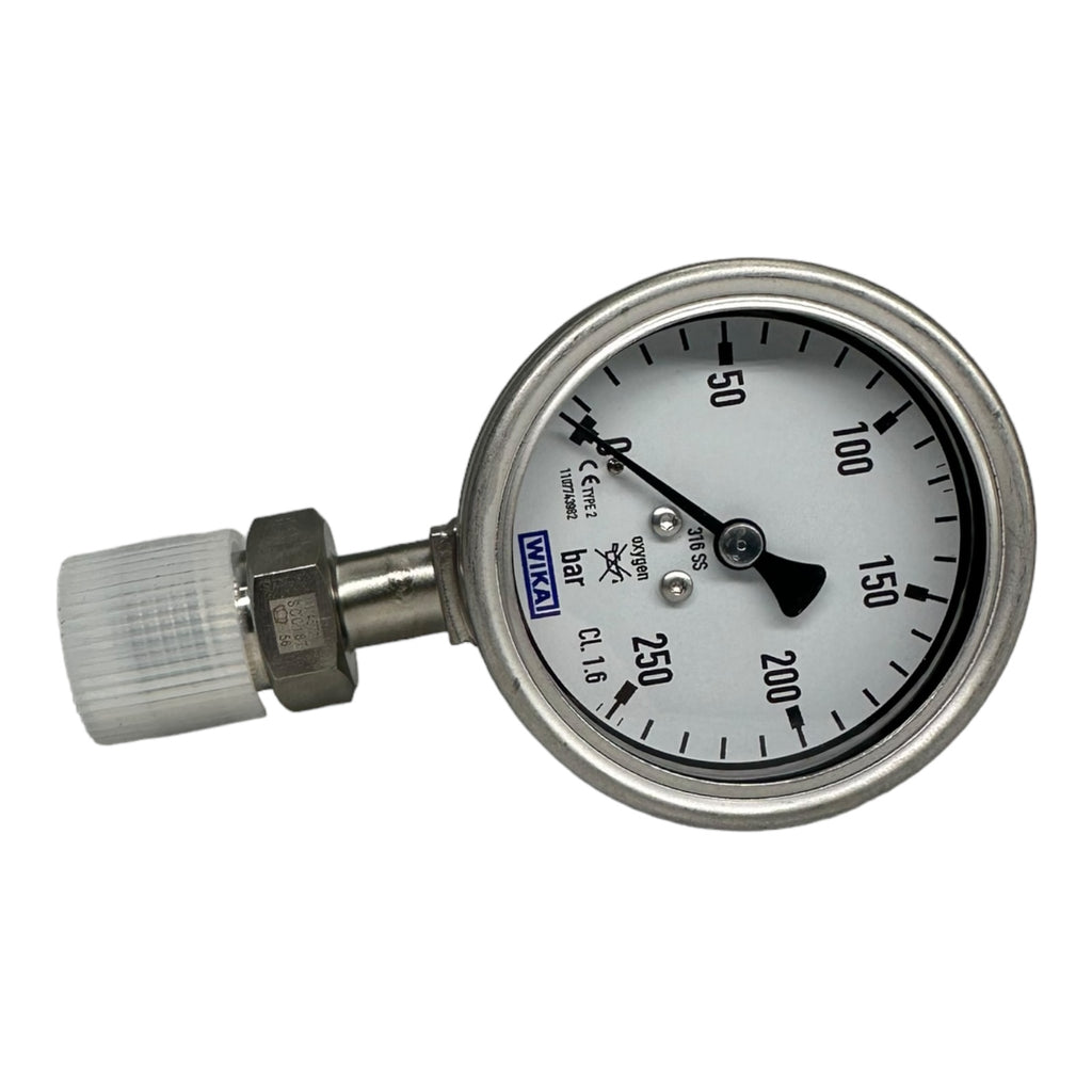 WIKA Manometer Oxygen Hochdruckmanometer mit 1/4" Anschluss unten 250bar / 63mm