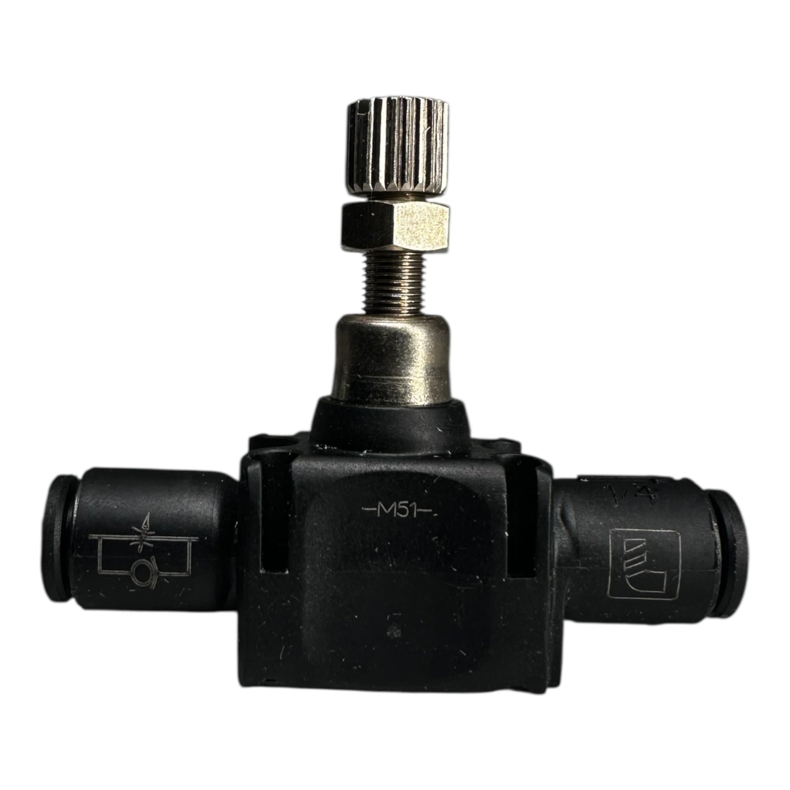 3x Parker 77700600 Durchflussregler mit Einstellschraube 6mm In-Line Regulator